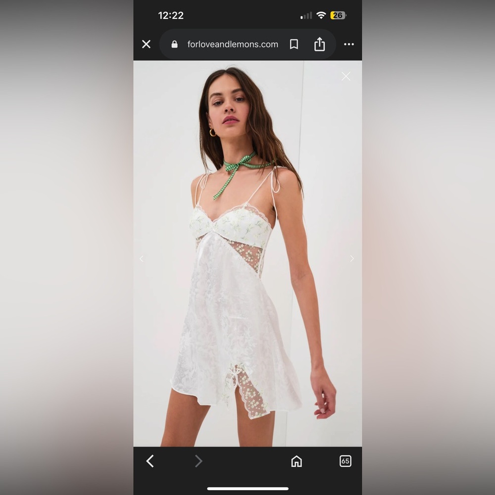 For Love & Lemons White Getting Ready Baby’s Breath Slip Dress